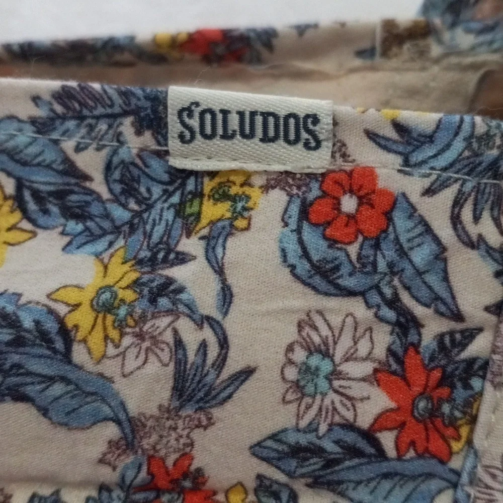 Soludos Floral Espadrille Flats Size 10.5 Canvas Jute Slip On Shoes